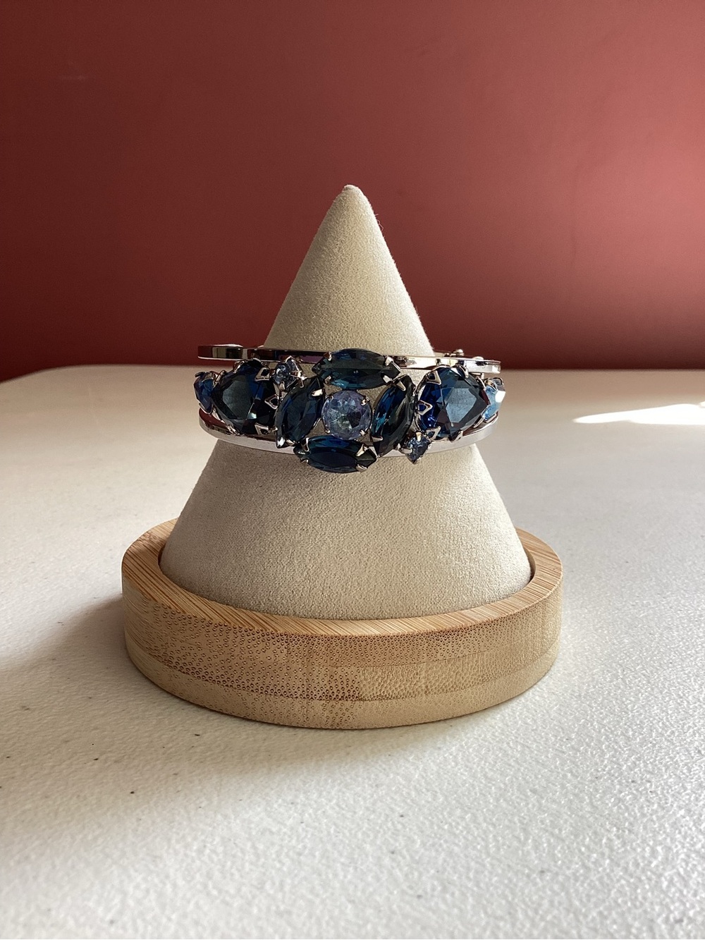 Elegant Blue Gemstone Clamper style Bracelet